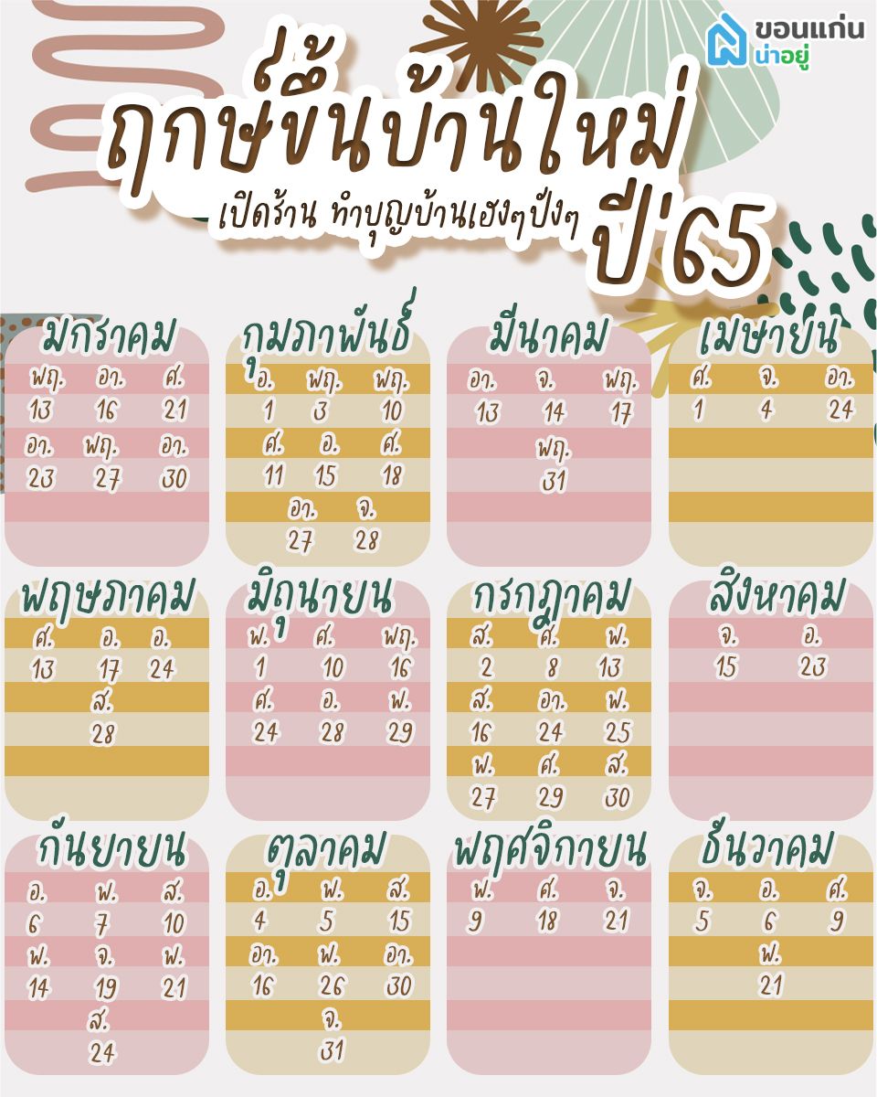 ฤกษ์ขึ้นบ้านใหม่65