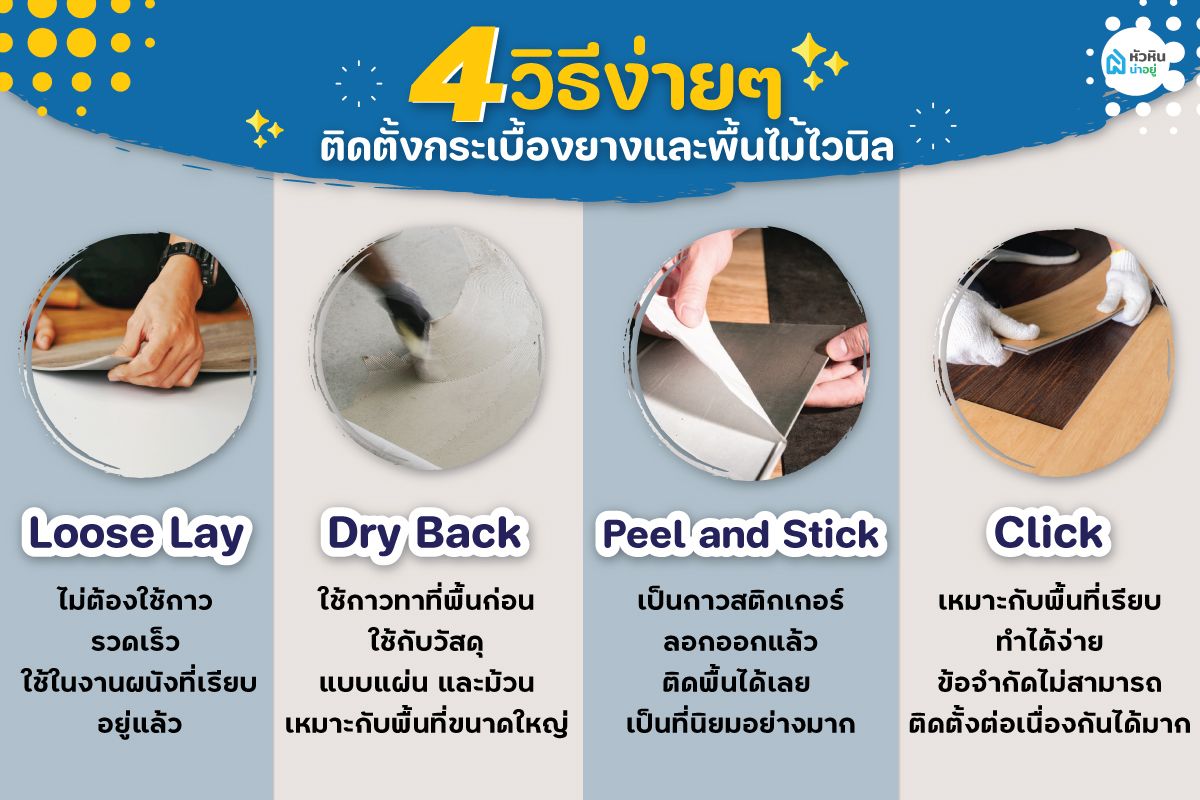4 วิธี ปูพื้นกระเบื้องยางและพื้นไม้ไวนิลง่ายๆ ไม่ต้องง้อช่าง