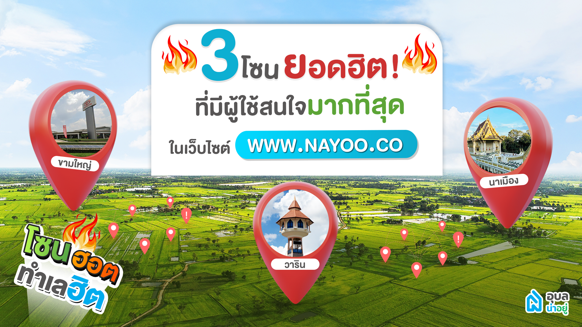 อยากรู้ไหม? ที่ดินโซนไหนของอุบล มีคนสนใจมากที่สุด | โซนฮอต ทำเลฮิต