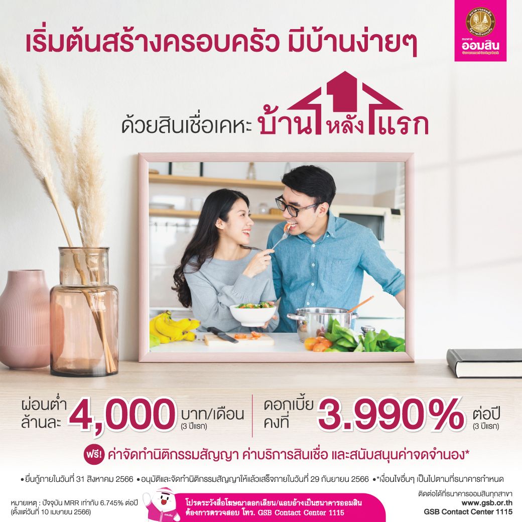 สินเชื่อเคหะและสินเชื่อบุคคล“บ้านหลังแรก”