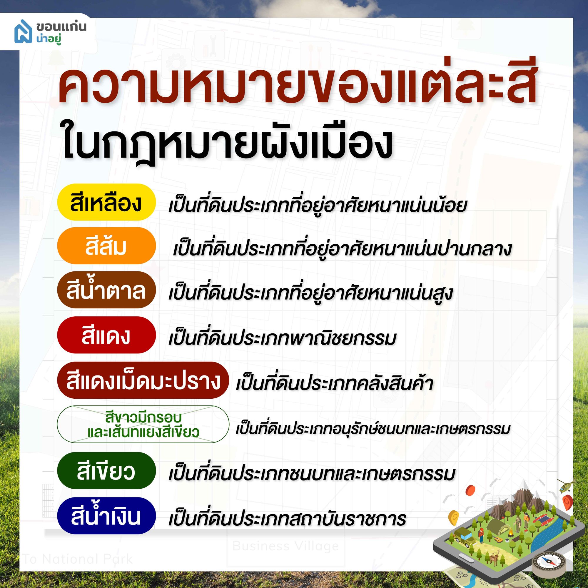 ความหมายของสีในกฎหมายผังเมือง