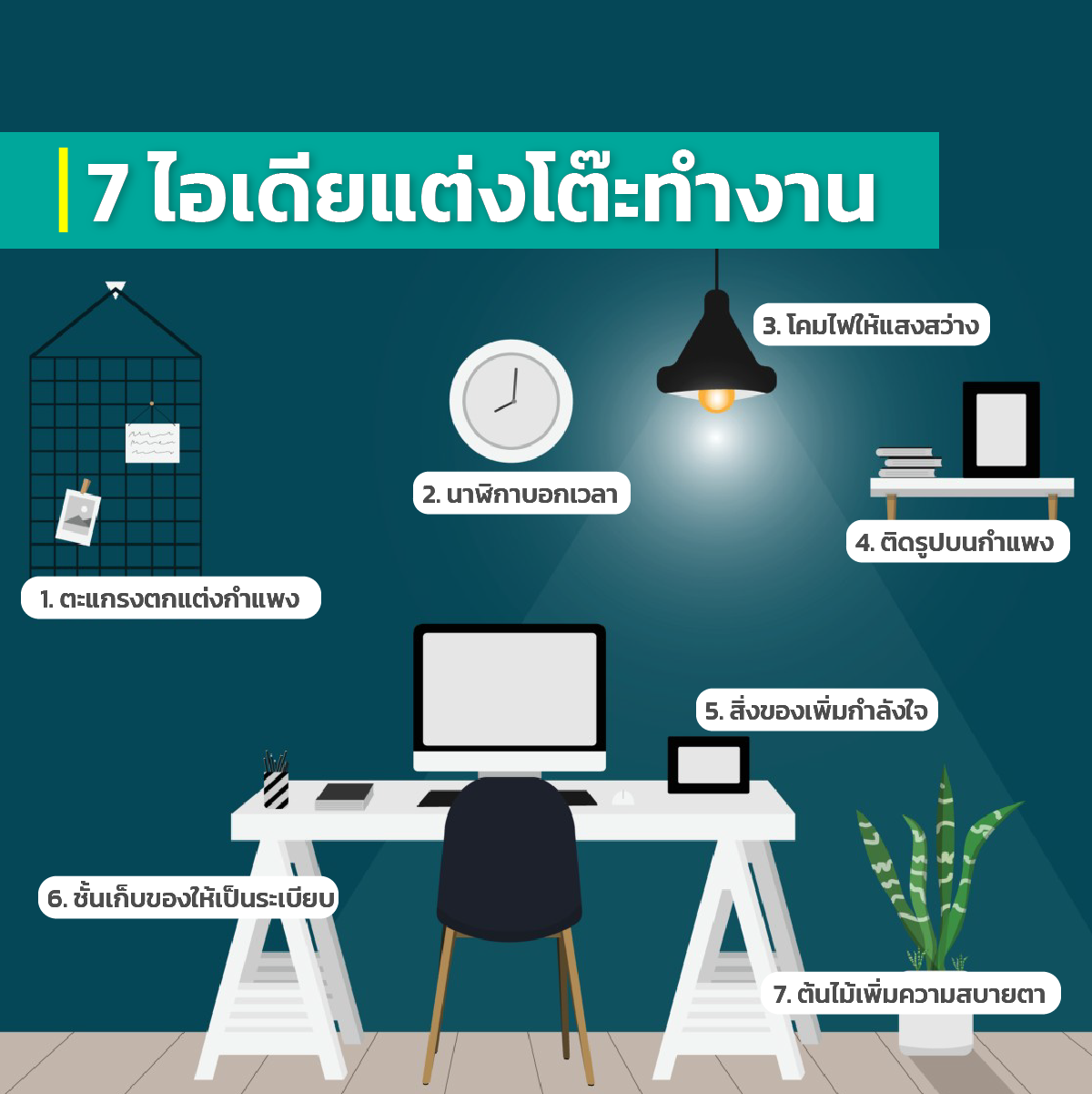7 ไอเดียแต่งโต๊ะทำงาน