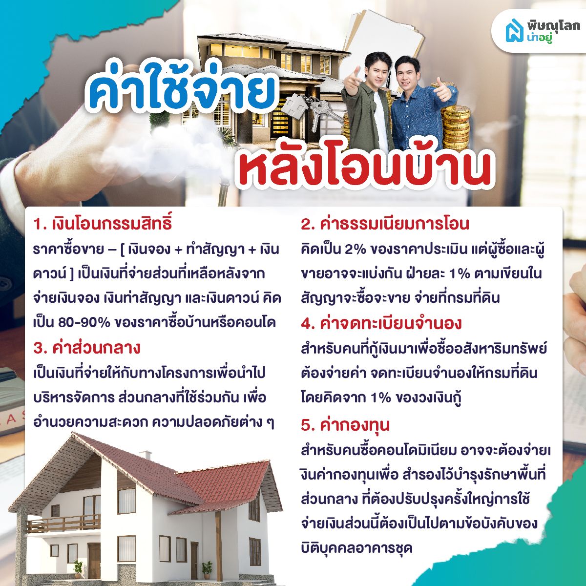อยากมีบ้านต้องรู้! ค่าใช้จ่ายก่อน-หลังโอนบ้านมีอะไรบ้าง