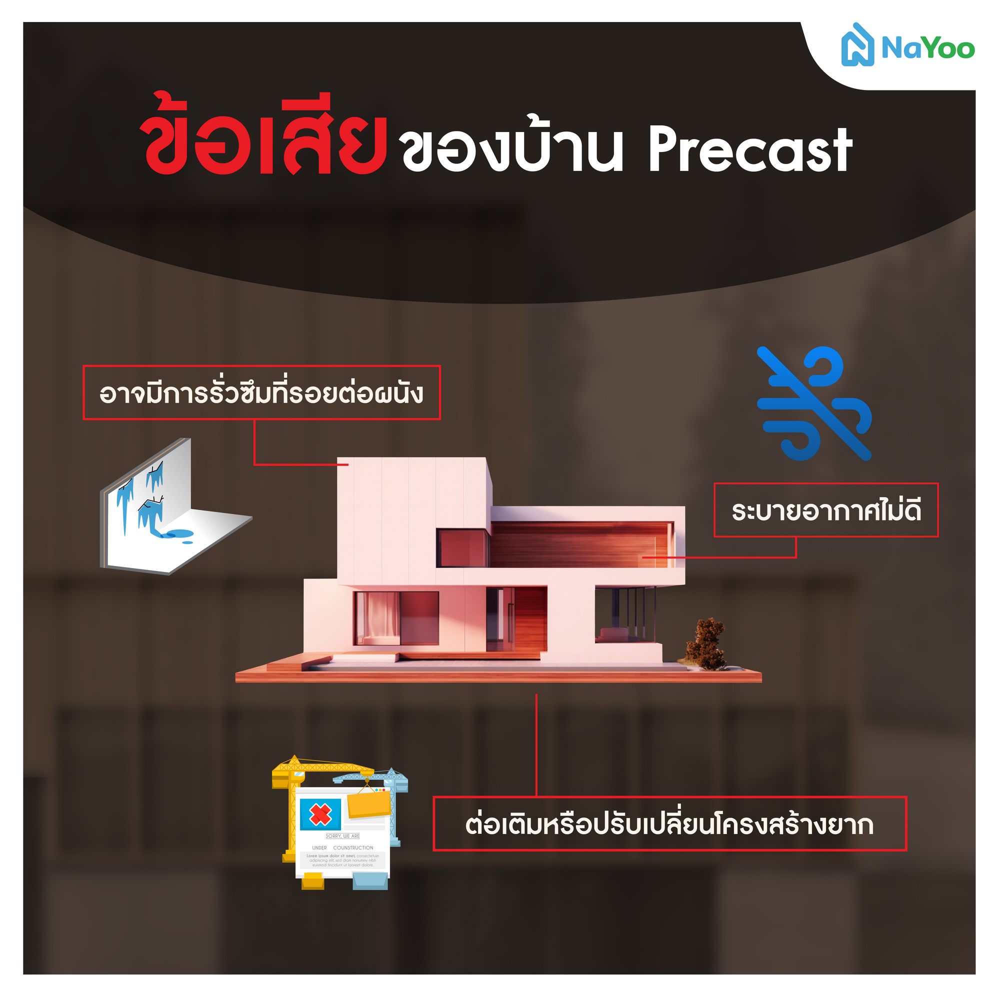 ข้อเสียของบ้าน Precast