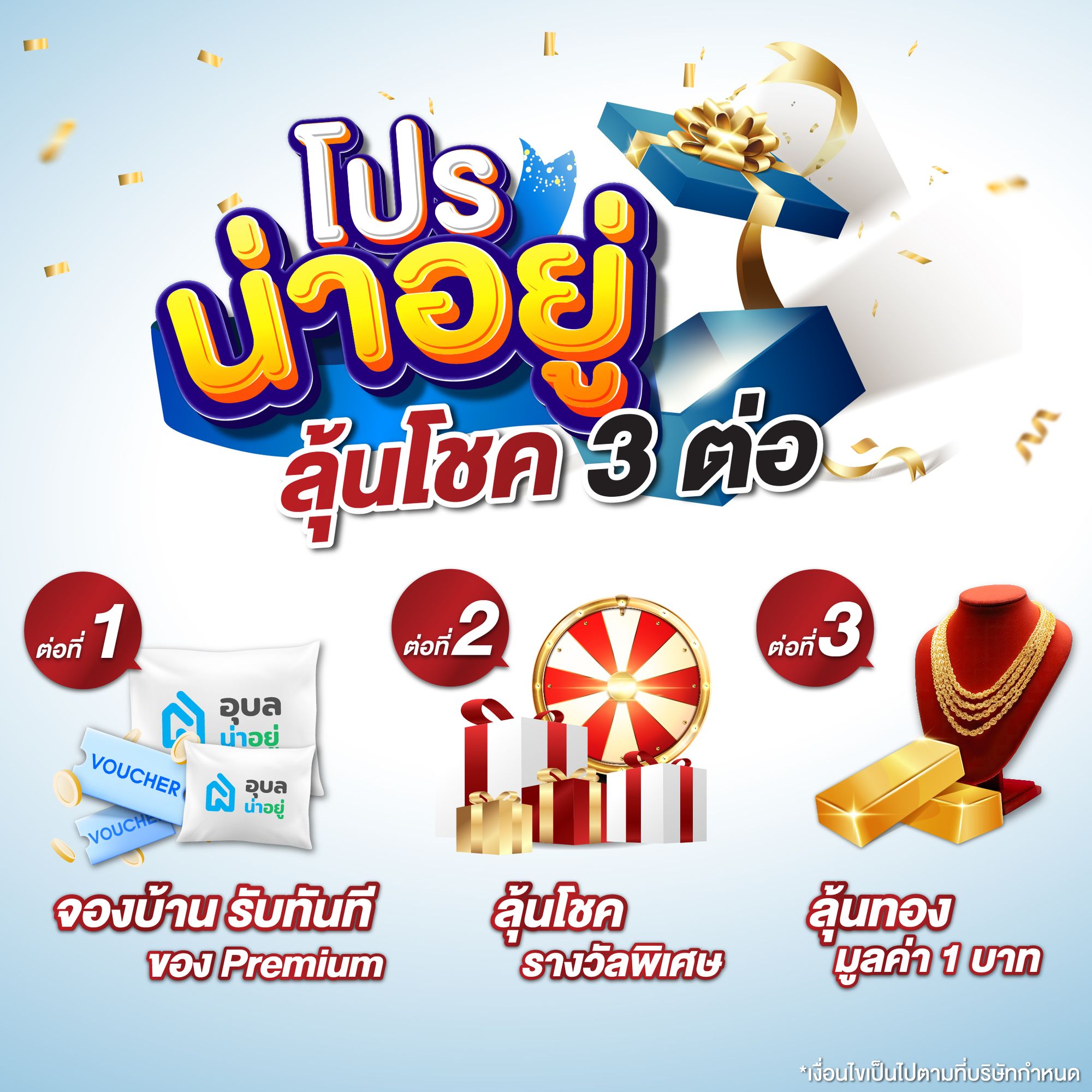 โปรน่าอยู่ รับหมอน Voucher, สิทธิ์ลุ้นโชค, ลุ้นทองคำ