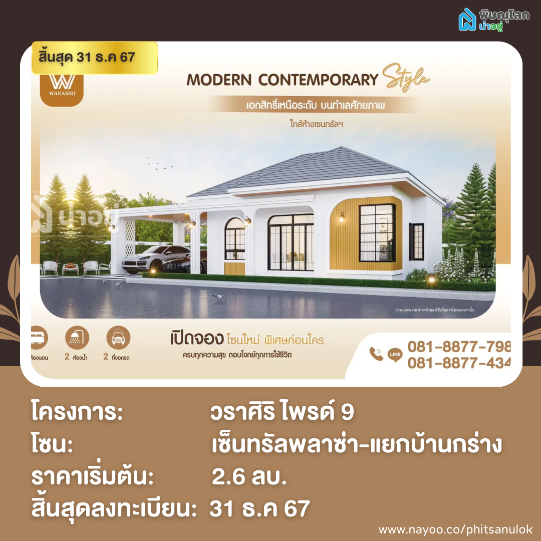 20 โครงการใหม่ใกล้เปิดตัว พิษณุโลก