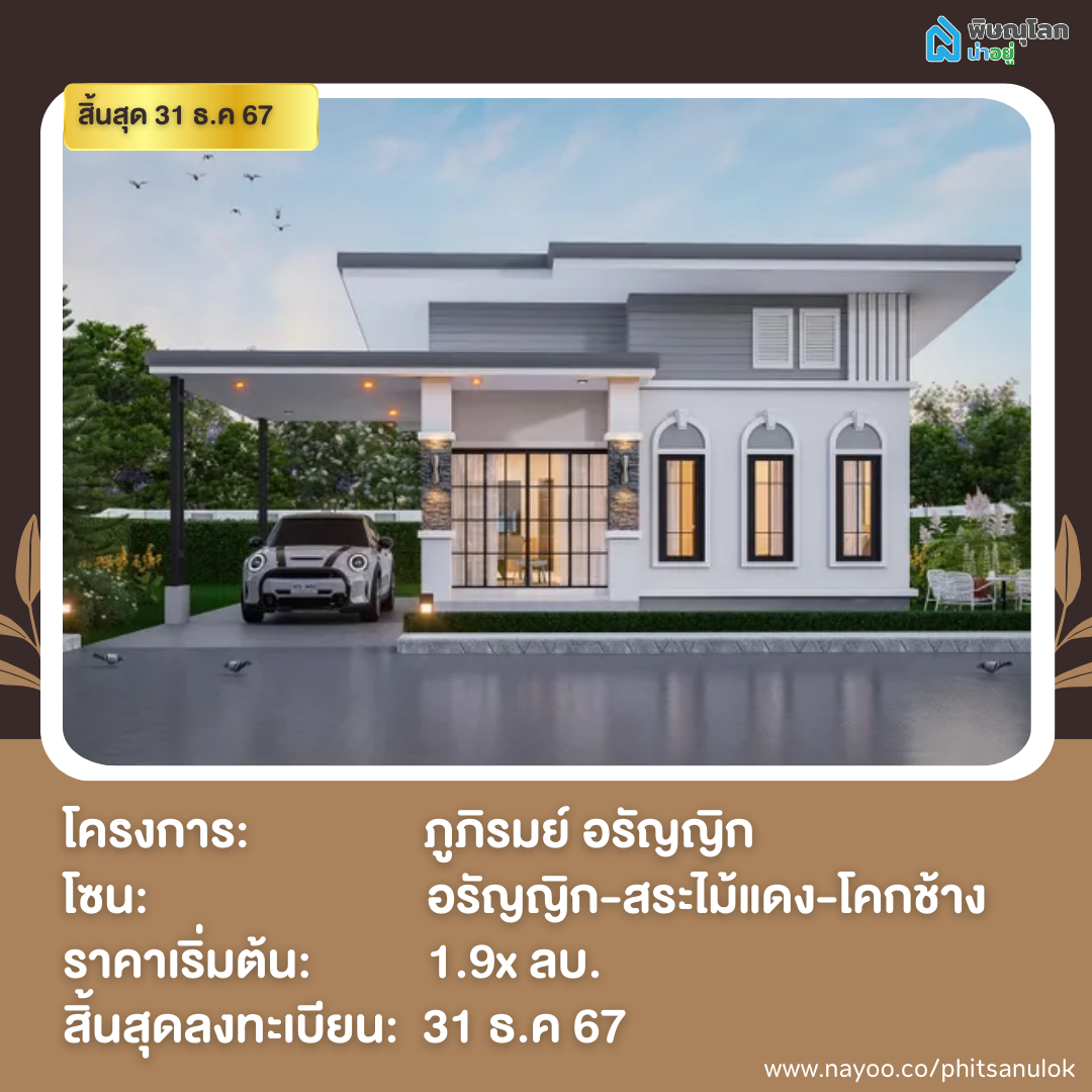 20 โครงการใหม่ใกล้เปิดตัว พิษณุโลก
