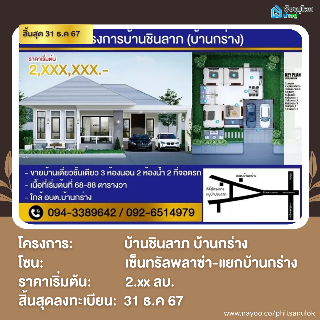20 โครงการใหม่ใกล้เปิดตัว พิษณุโลก