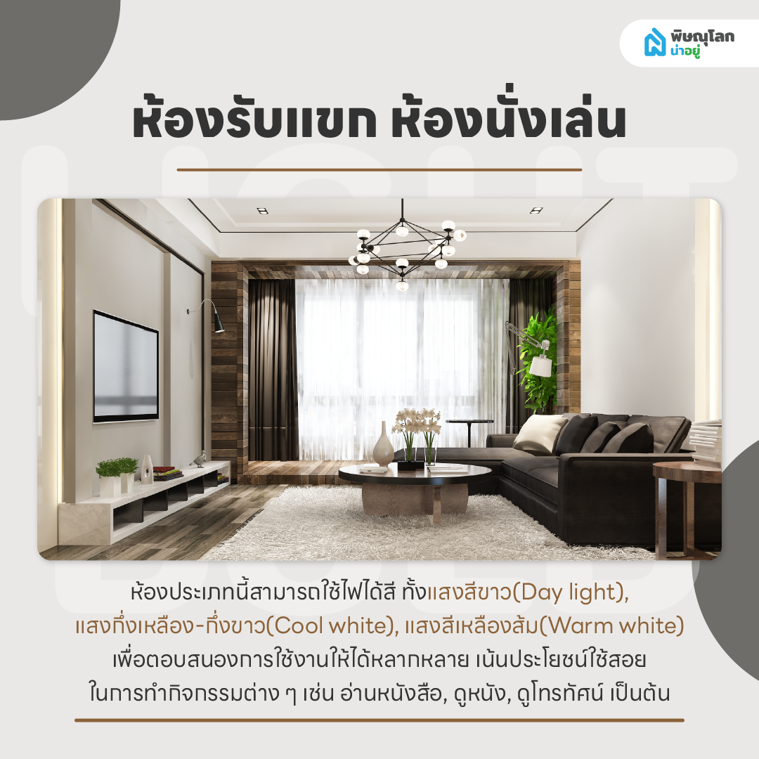 ไอเดียการเลือกสีแสงไฟสำหรับห้องต่างๆ