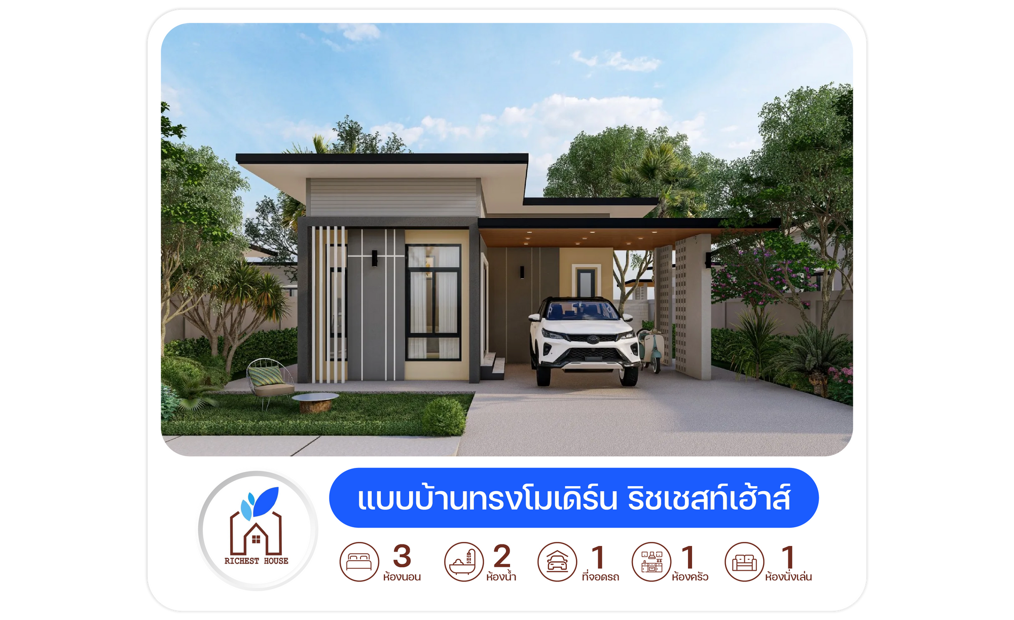 แบบบ้านทรงโมเดิร์น ริชเชสท์เฮ้าส์