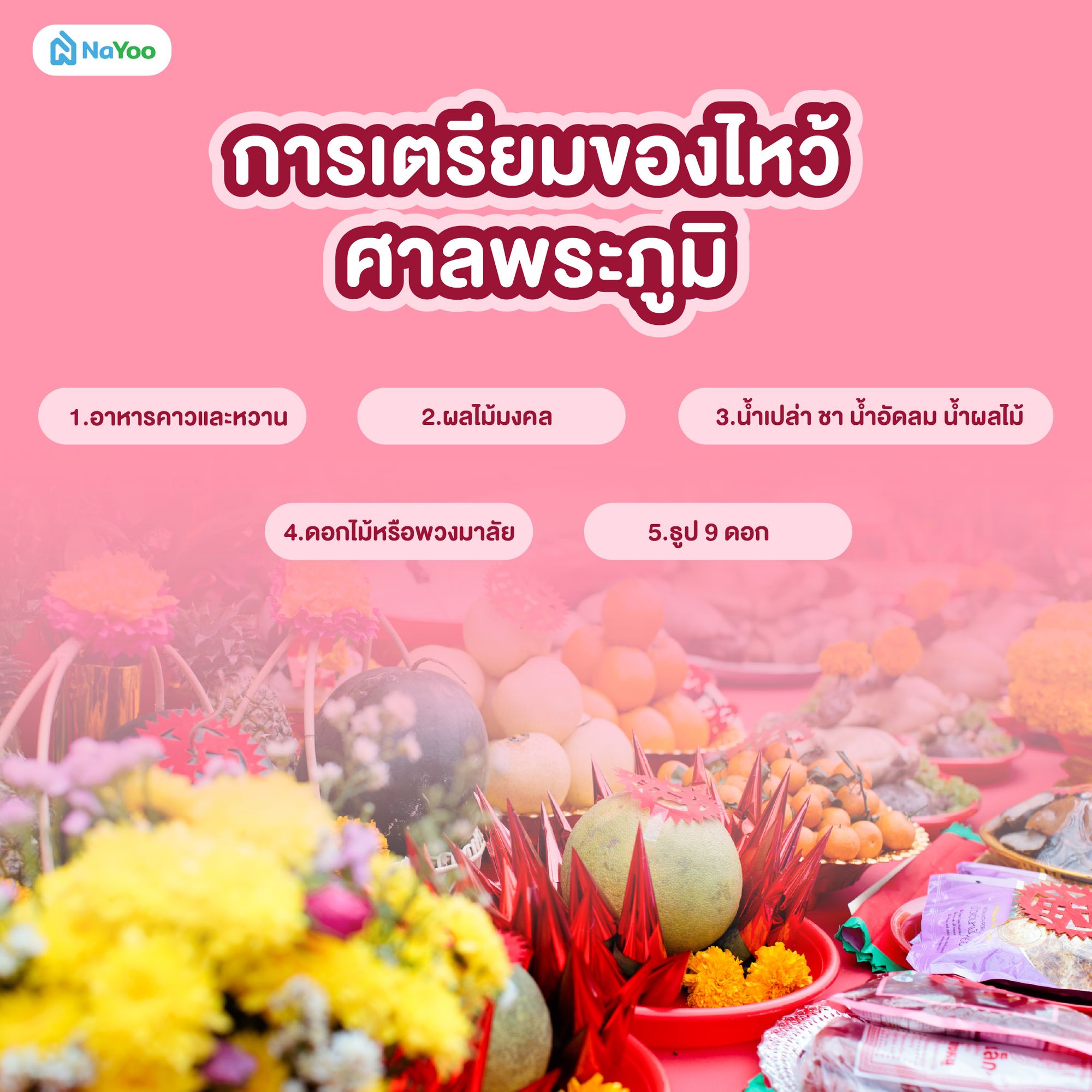 การเตรียมของไหว้ศาลพระภูมิ