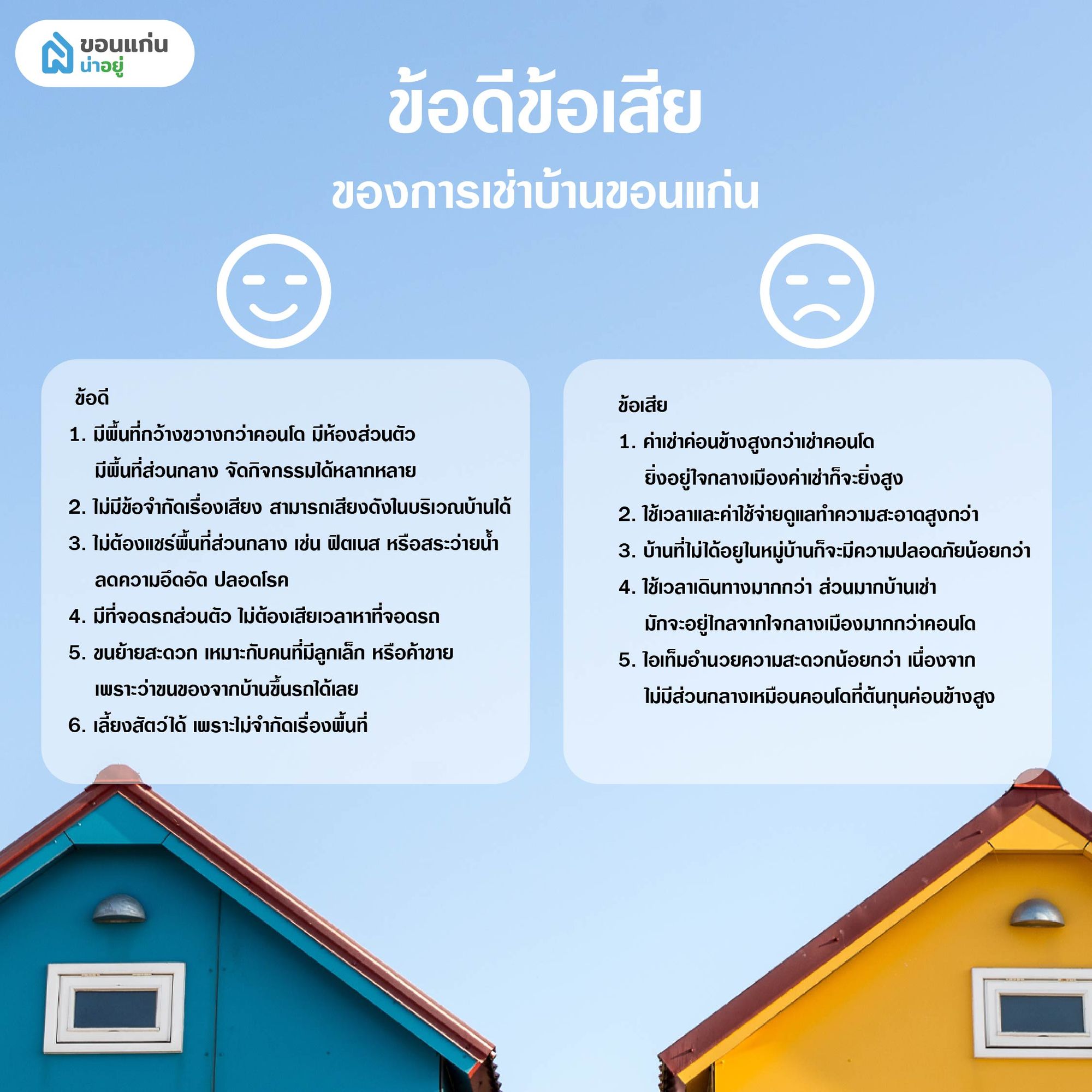 ข้อดีข้อเสียของการเช่าบ้านขอนแก่น
