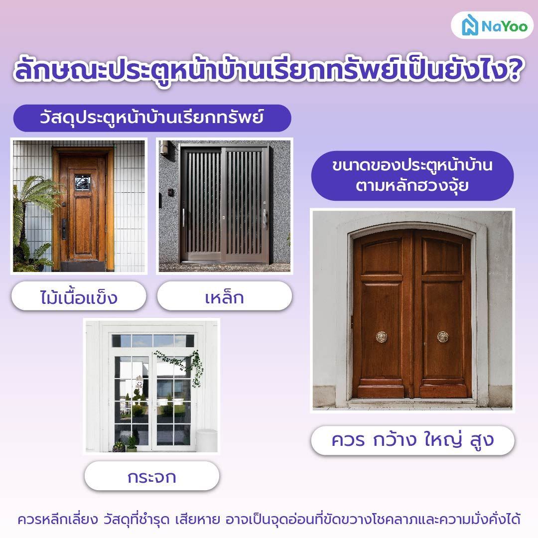 ลักษณะประตูหน้าบ้านเรียกทรัพย์เป็นยังไง?