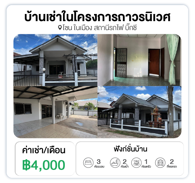 บ้านเช่าสุรินทร์ ราคาถูกในโครงการถาวรนิเวศ