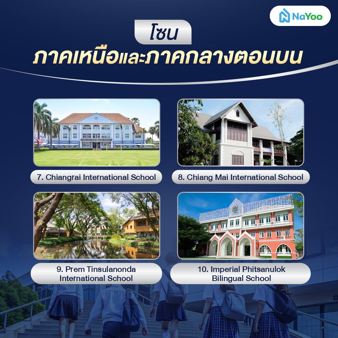 โรงเรียนนานาชาติโซนภาคเหนือ และ ภาคกลางตอนบน