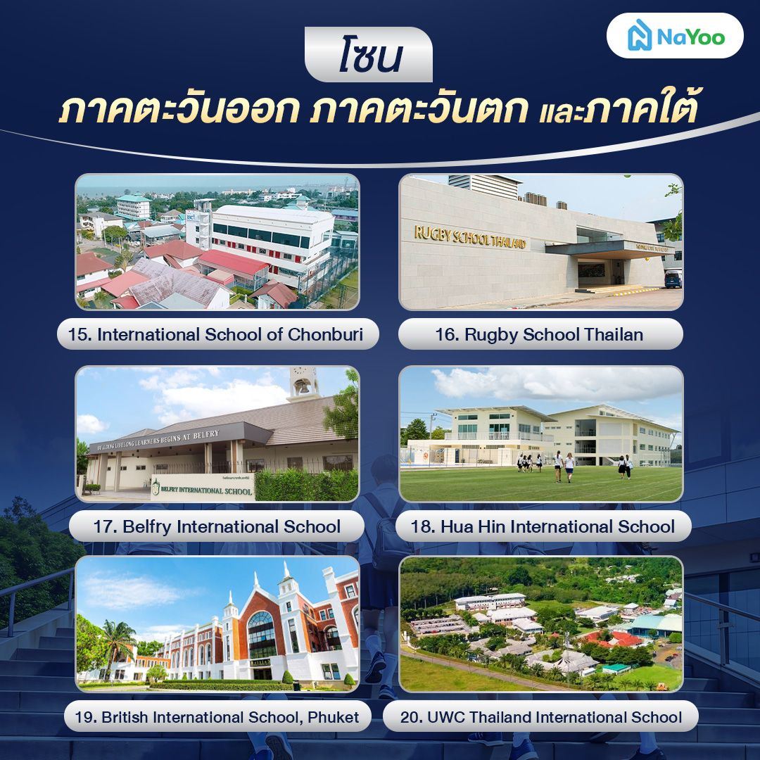 โรงเรียนนานาชาติโซนภาคตะวันออก ภาคตะวันตก และภาคใต้