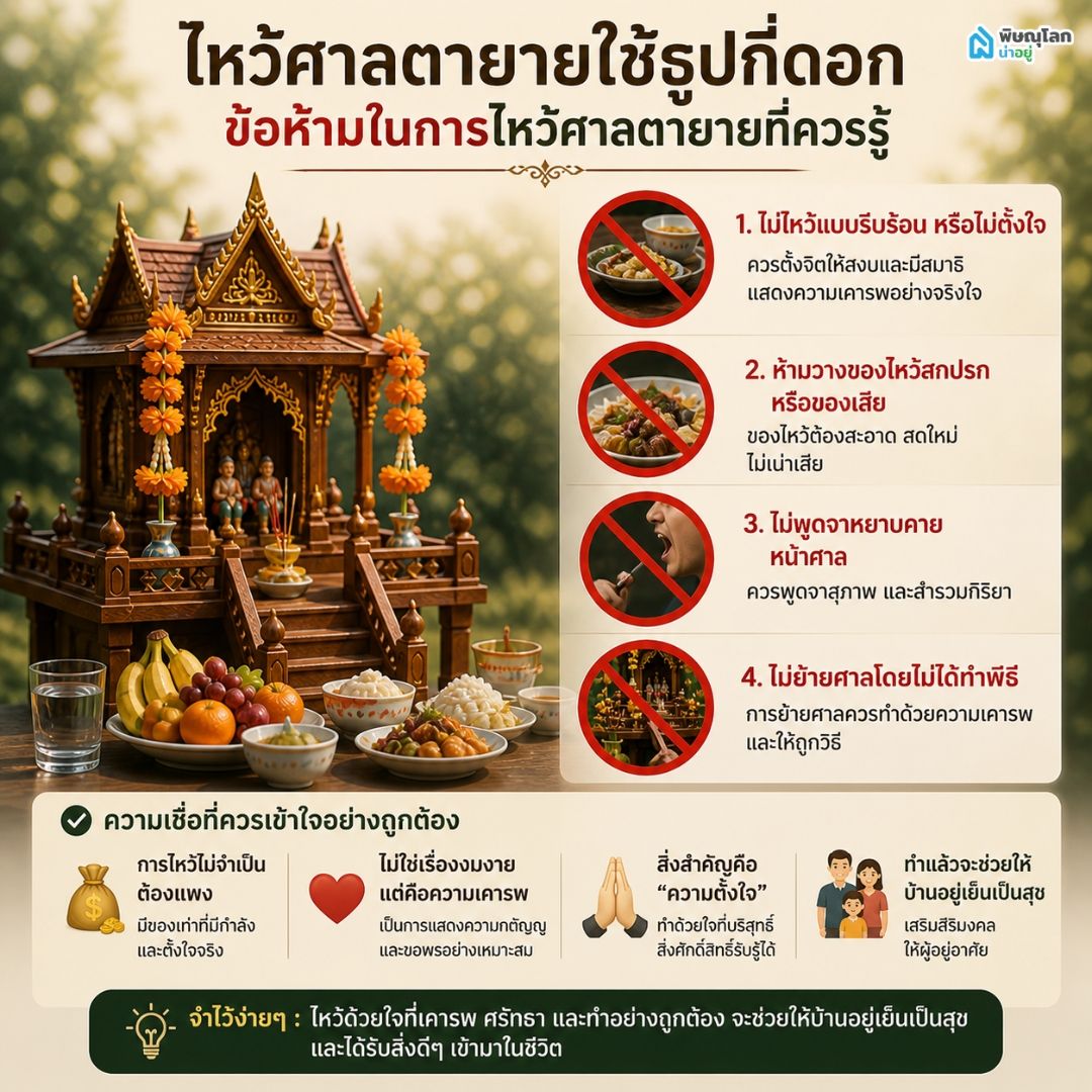 ไหว้ศาลตายายใช้ธูปกี่ดอก ข้อห้ามในการไหว้ศาลตายายที่ควรรู้