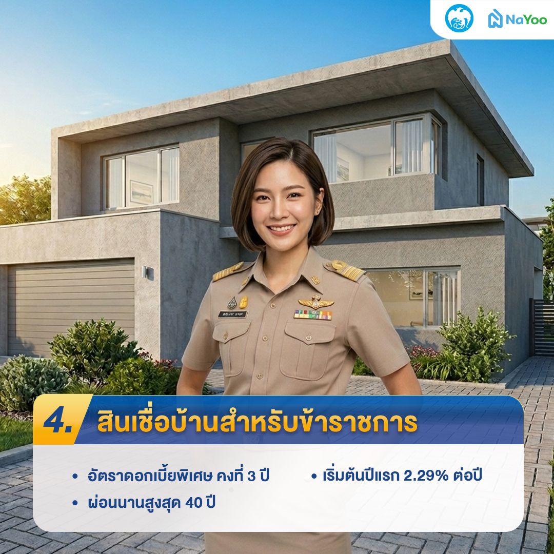 สินเชื่อบ้านสำหรับอาชีพข้าราชการ ธนาคารกรุงไทย