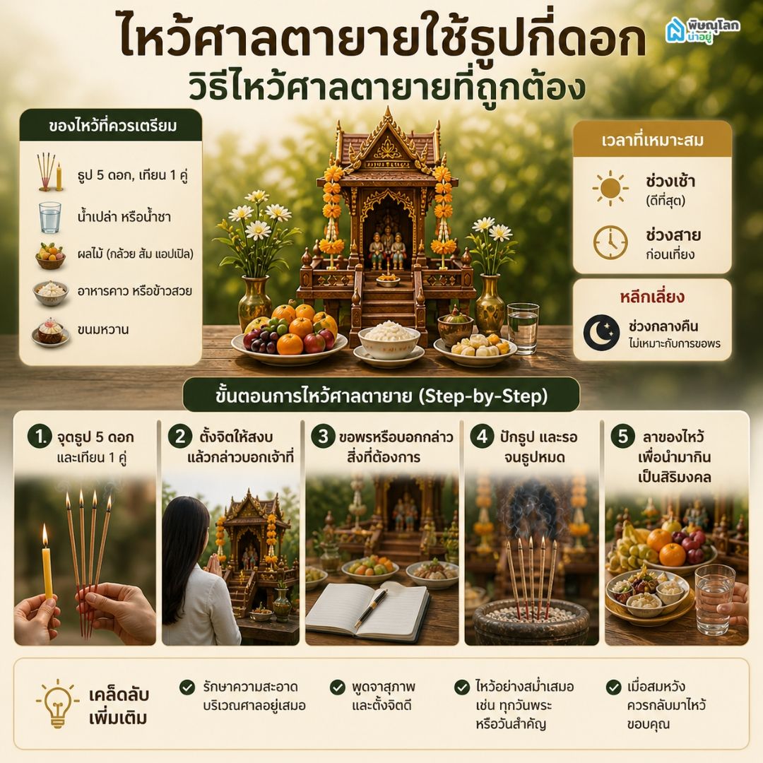 ไหว้ศาลตายายใช้ธูปกี่ดอก วิธีไหว้ศาลตายายที่ถูกต้อง
