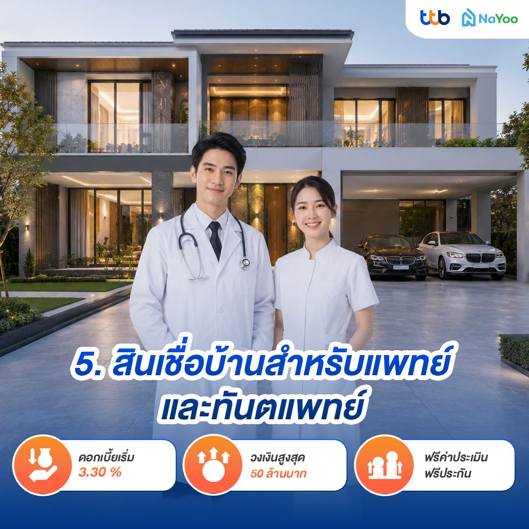 สินเชื่อบ้านสำหรับแพทย์และทันตแพทย์ ธนาคาร TTB