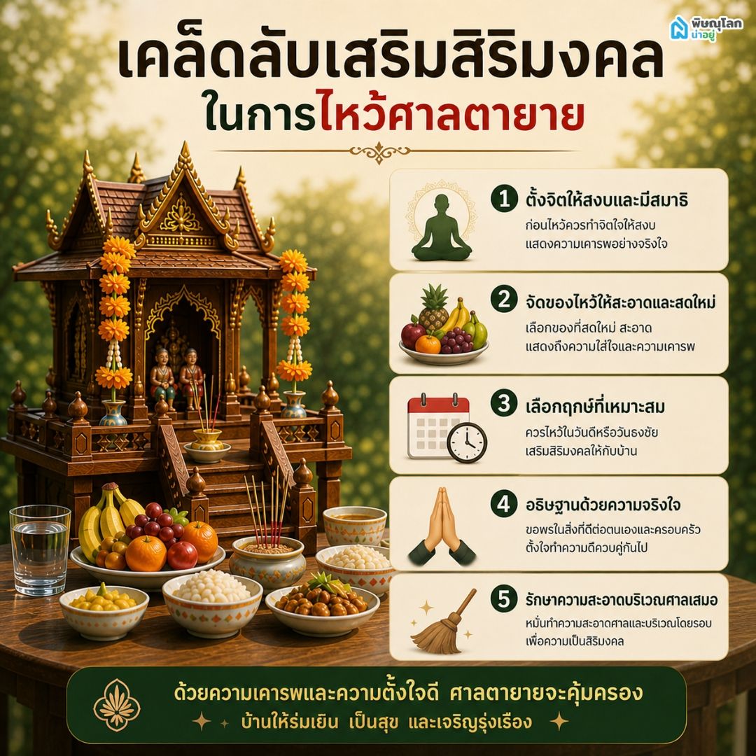 เคล็ดลับเสริมสิริมงคลในการไหว้ศาลตายาย