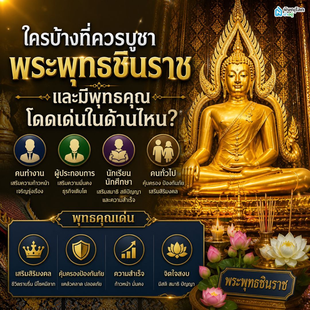 ใครบ้างที่ควรบูชาพระพุทธชินราช และมีพุทธคุณโดดเด่นในด้านไหน?