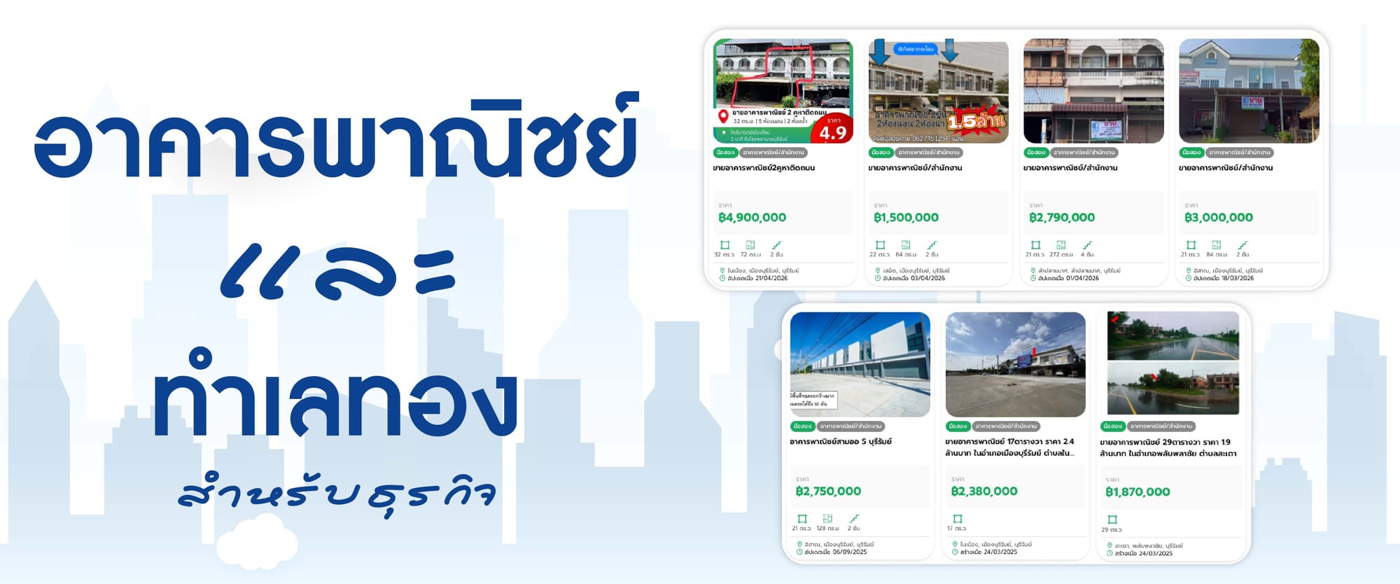 อาคารพาณิชย์และทำเลทองสำหรับทำธุรกิจ
