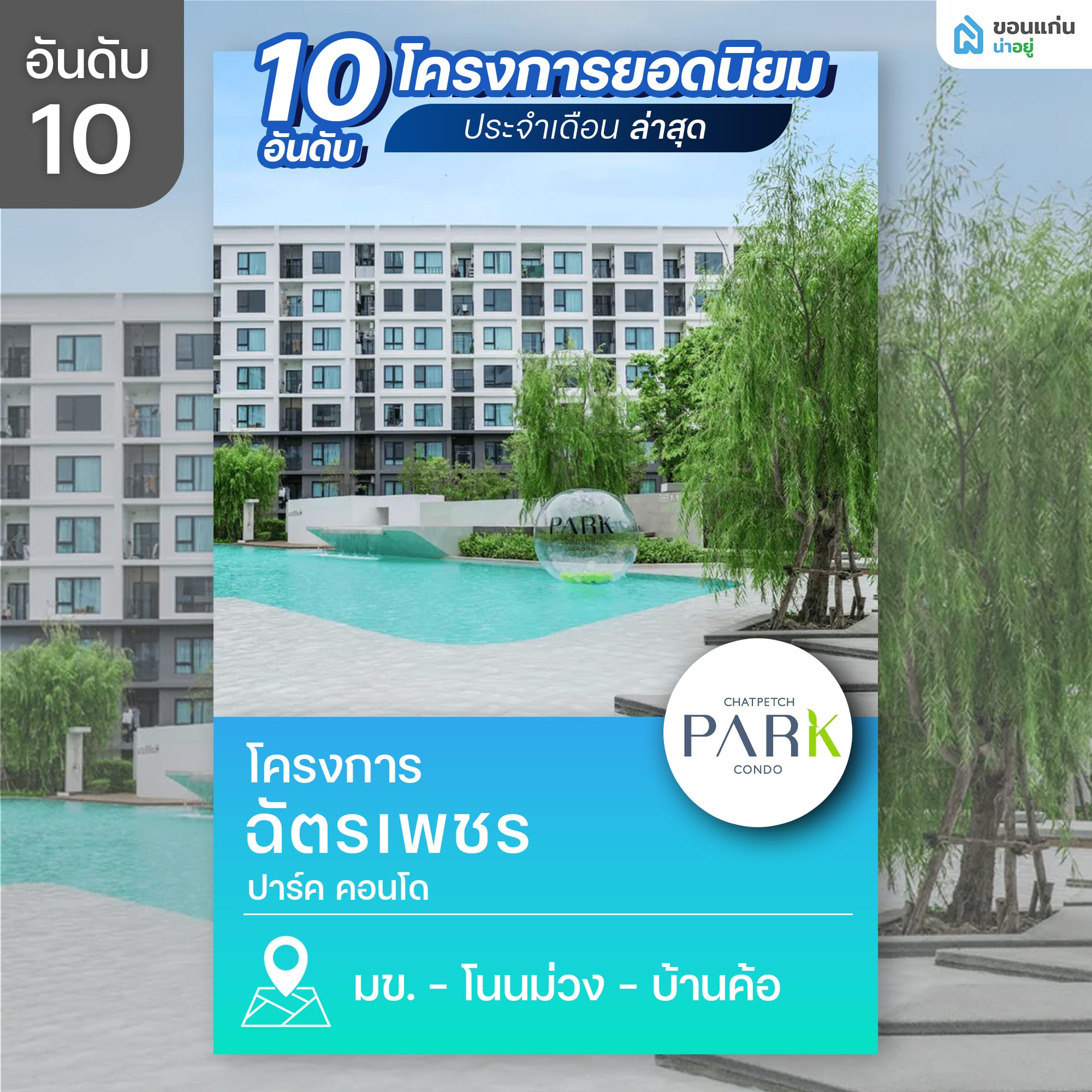 10 อันดับโครงการบ้านและคอนโดขอนแก่นยอดนิยม