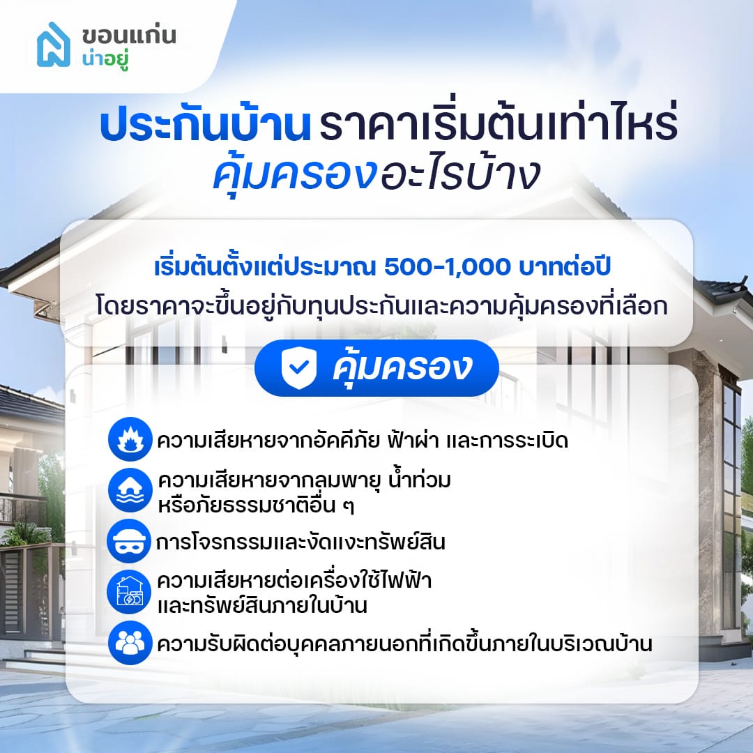 ประกันบ้าน ราคาเริ่มต้นเท่าไหร่? คุ้มครองอะไรบ้าง?