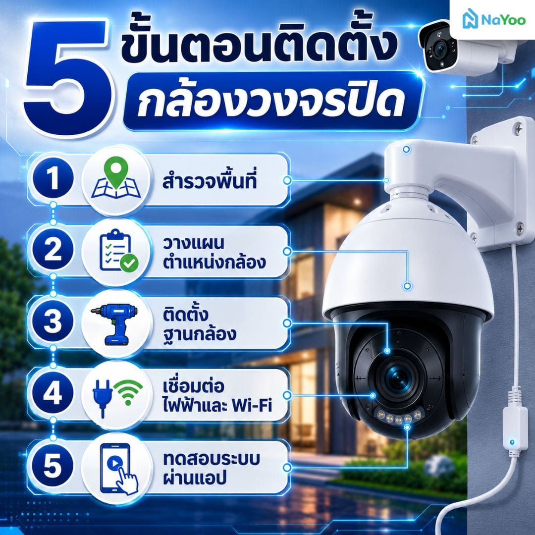 วิธีติดตั้งกล้องวงจรปิดทั้ง 5 ขั้นตอน