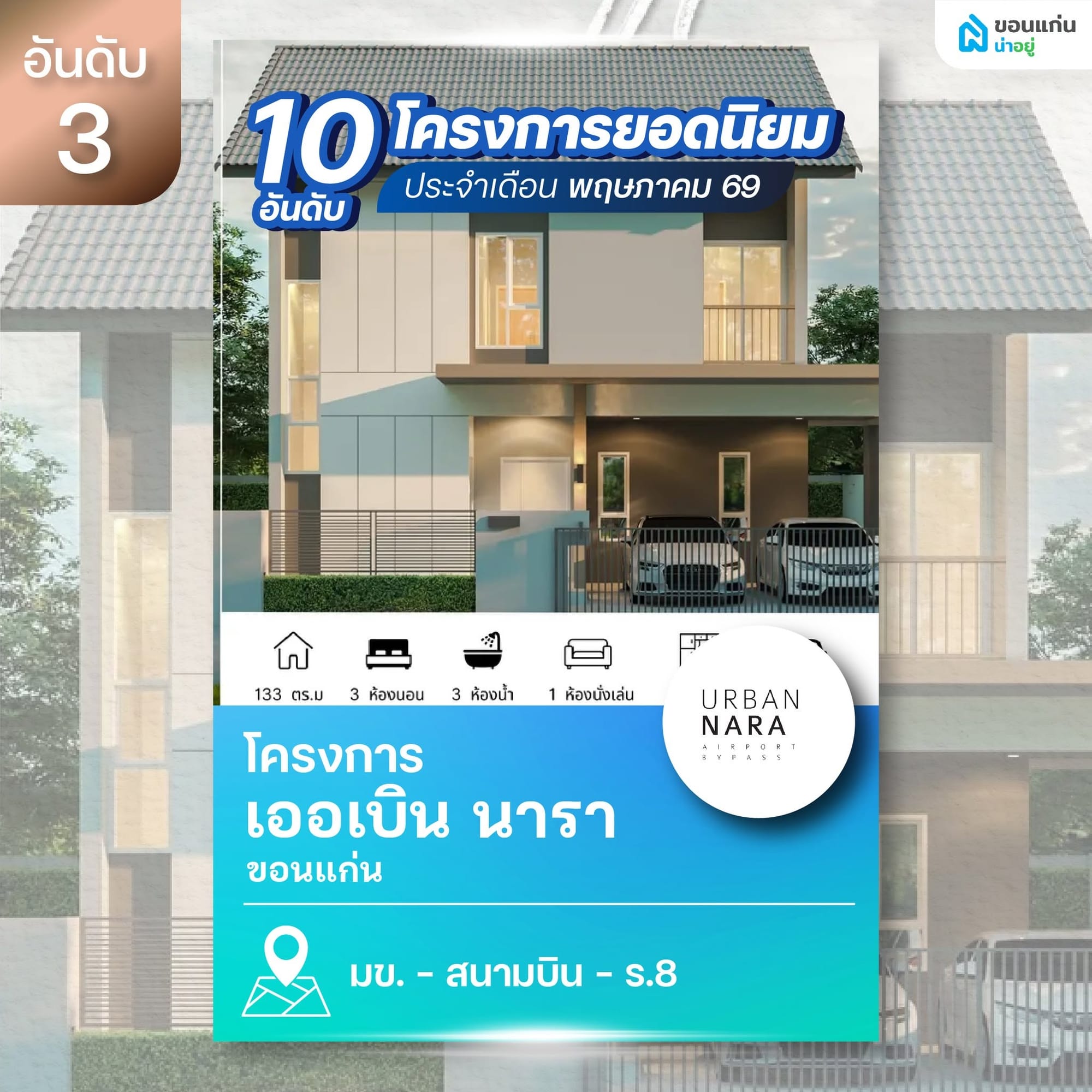 10 อันดับโครงการบ้านและคอนโดขอนแก่นยอดนิยม