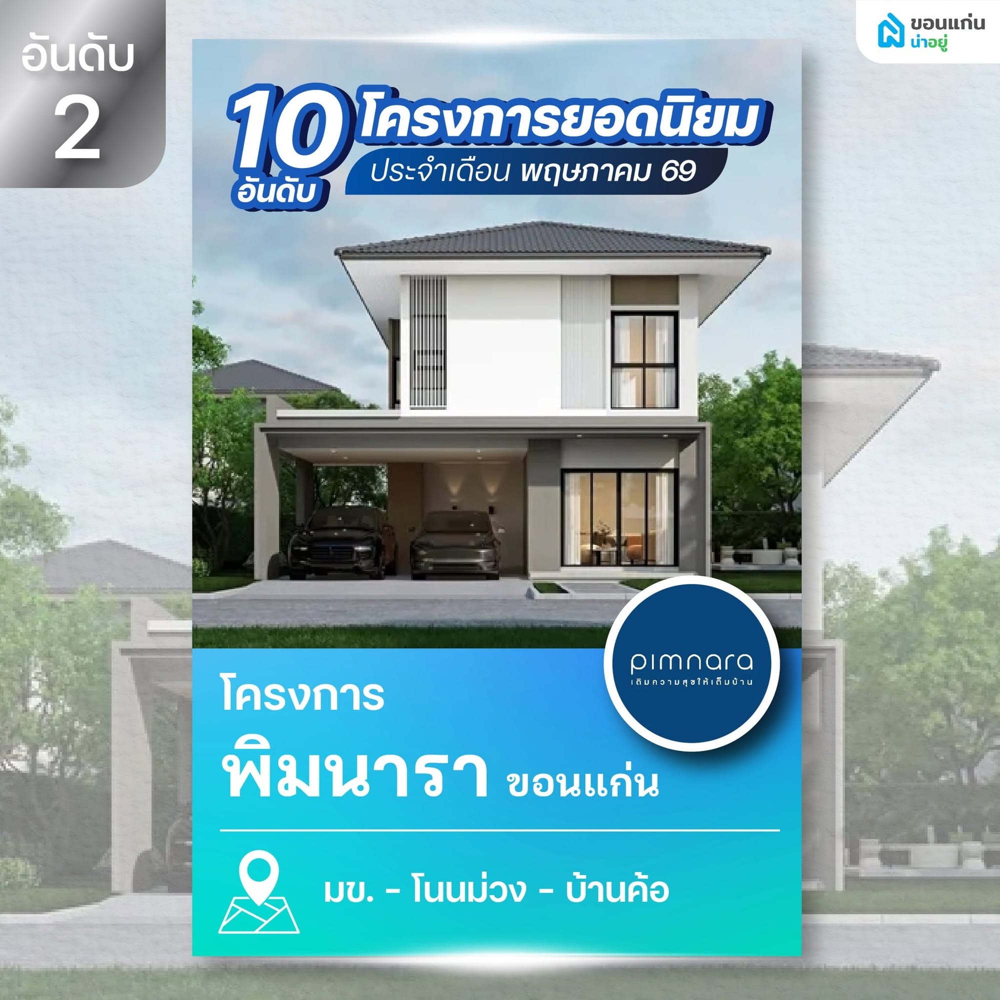 10 อันดับโครงการบ้านและคอนโดขอนแก่นยอดนิยม