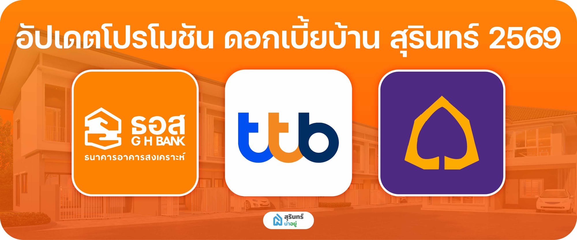 อัปเดตโปรโมชัน ดอกเบี้ยบ้าน สุรินทร์ 2569 จากธนาคารชั้นนำ