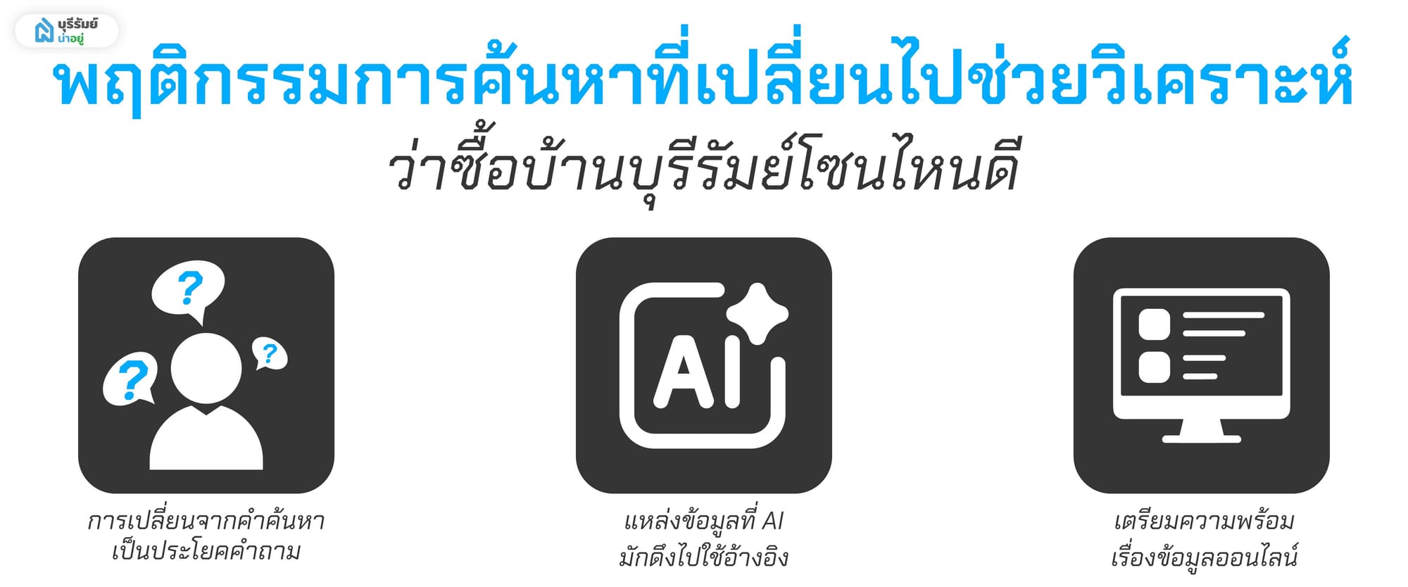 พฤติกรรมการค้นหาที่เปลี่ยนไปช่วยวิเคราะห์ว่า ซื้อบ้านบุรีรัมย์โซนไหนดี