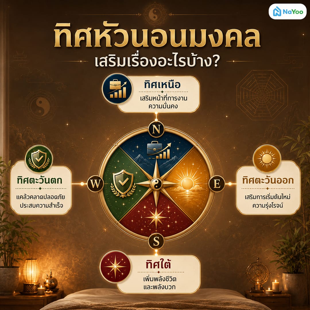 ห้ามนอนหันหัวไปทางไหน ดูทิศหัวเตียงเสริมมงคล
