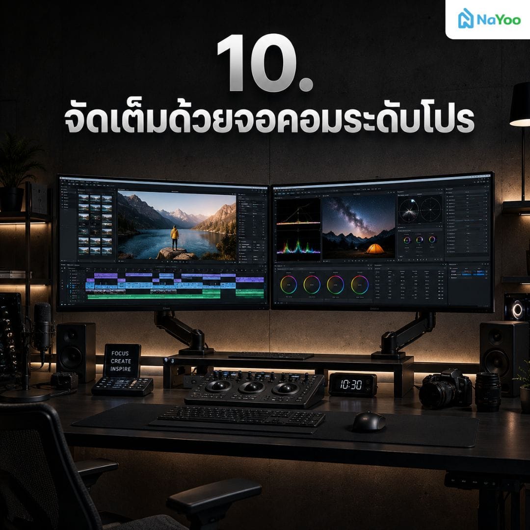 จัดโต๊ะคอมสำหรับทำงานระดับมืออาชีพด้วยจอคุณภาพ