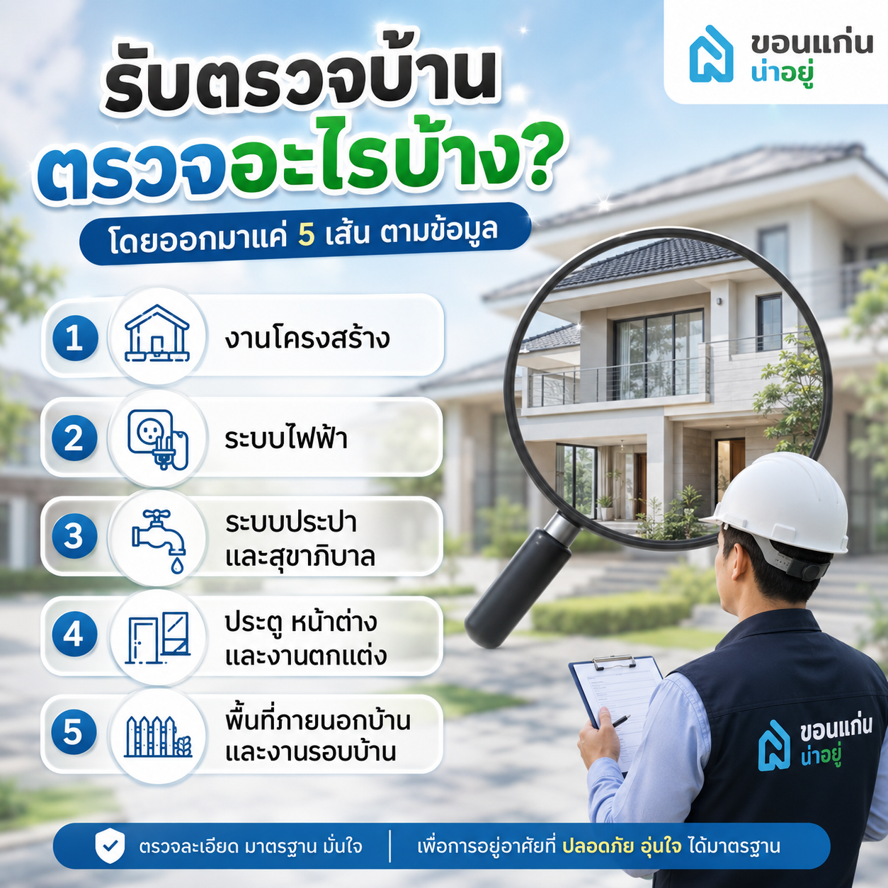 รับตรวจบ้าน ตรวจอะไรบ้าง?