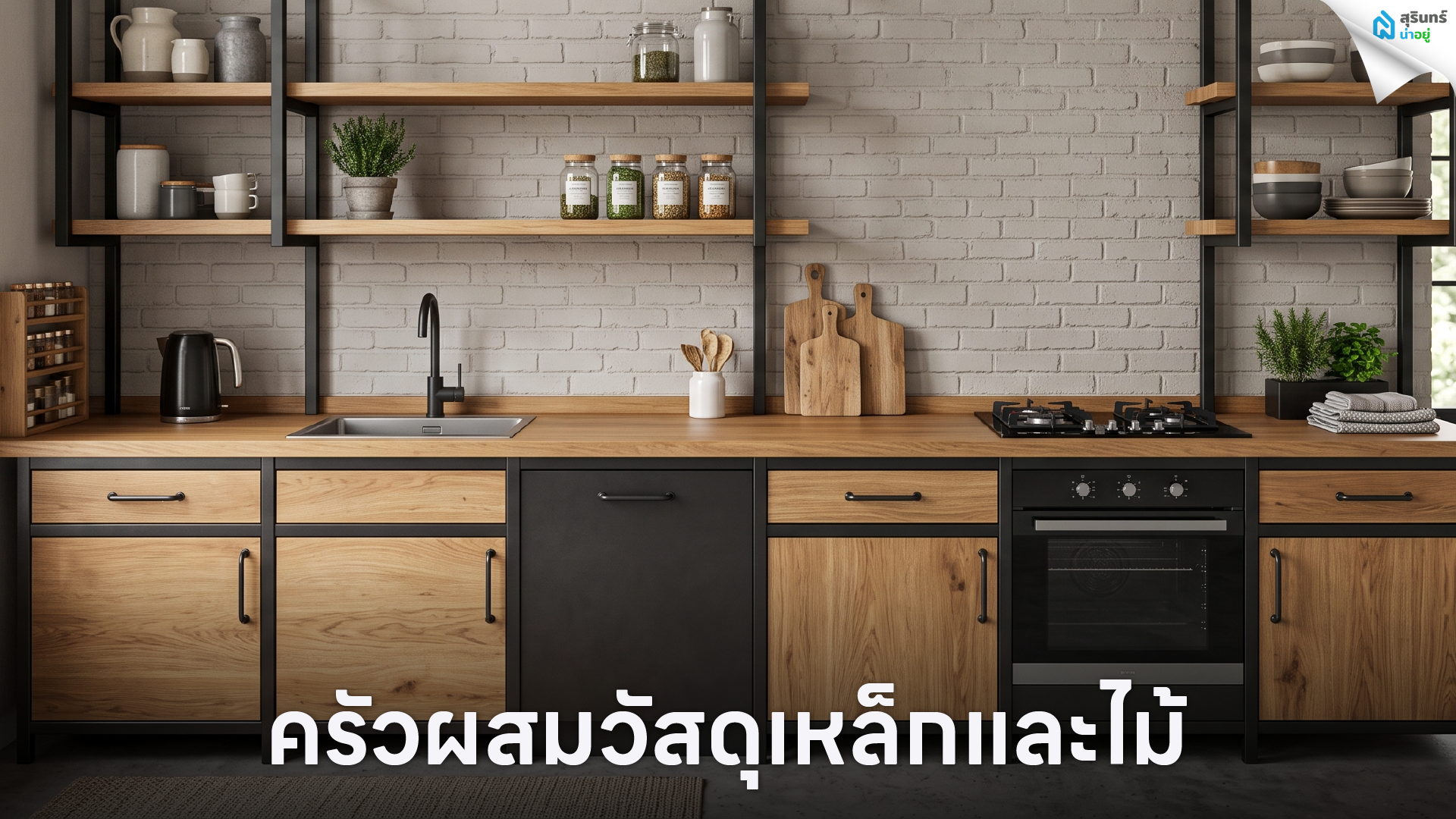 ครัวผสมวัสดุเหล็กและไม้