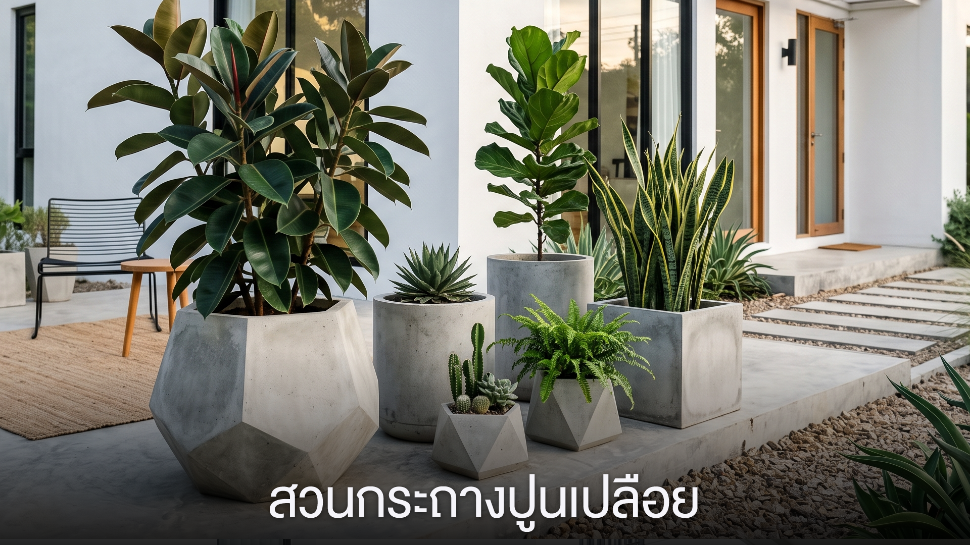 สวนกระถางปูนเปลือย